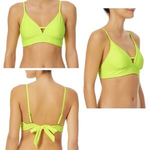 NWT - No Boundaries - Bikini Top Swimwear - Neon Yellow - Sz M (7-9)